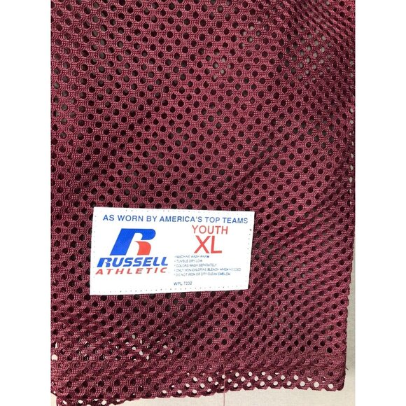 RUSSELL ATHLETICS TRAINING JERSEY MAROON UNISEX YOUTH SIZE XL NWT - Picture 4 of 4